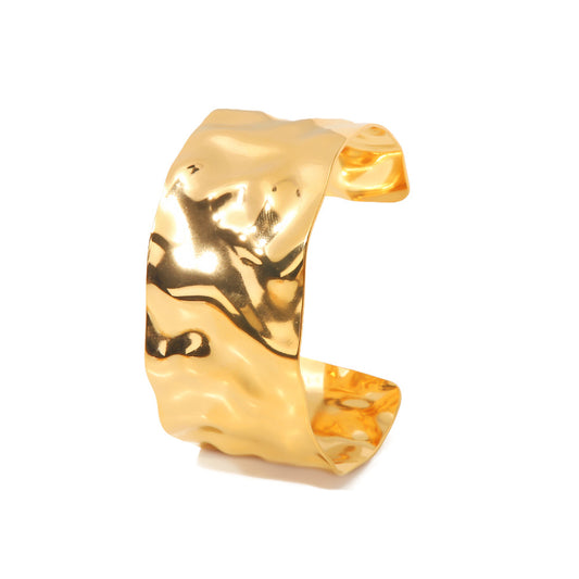 Gold Plated Cuff Bracelet on white background