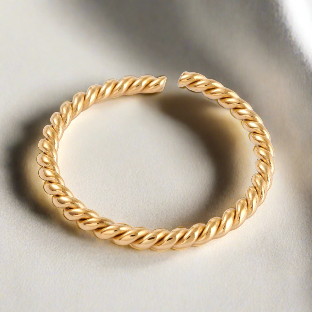 Golden Twist Cuff Ring