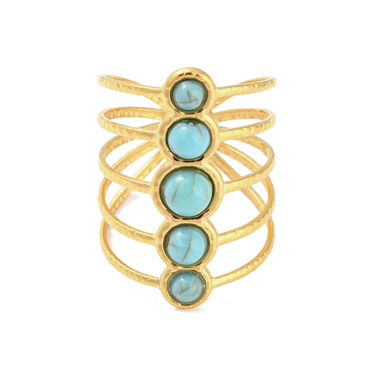 Whispering Waves Turquoise Cuff Ring