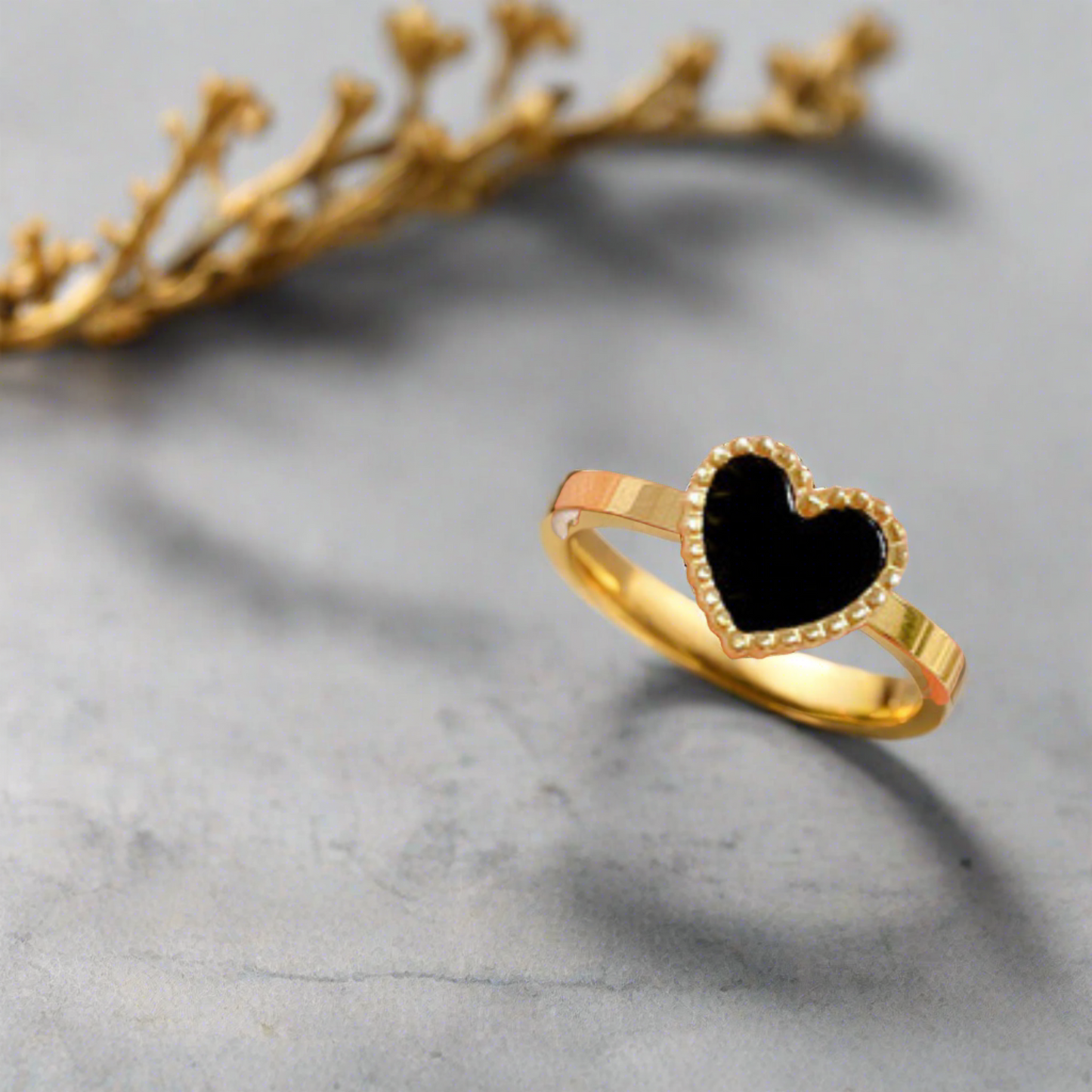Heartfelt Love Titanium Steel Heart-Shaped Ring