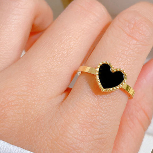 Heartfelt Love Titanium Steel Heart-Shaped Ring